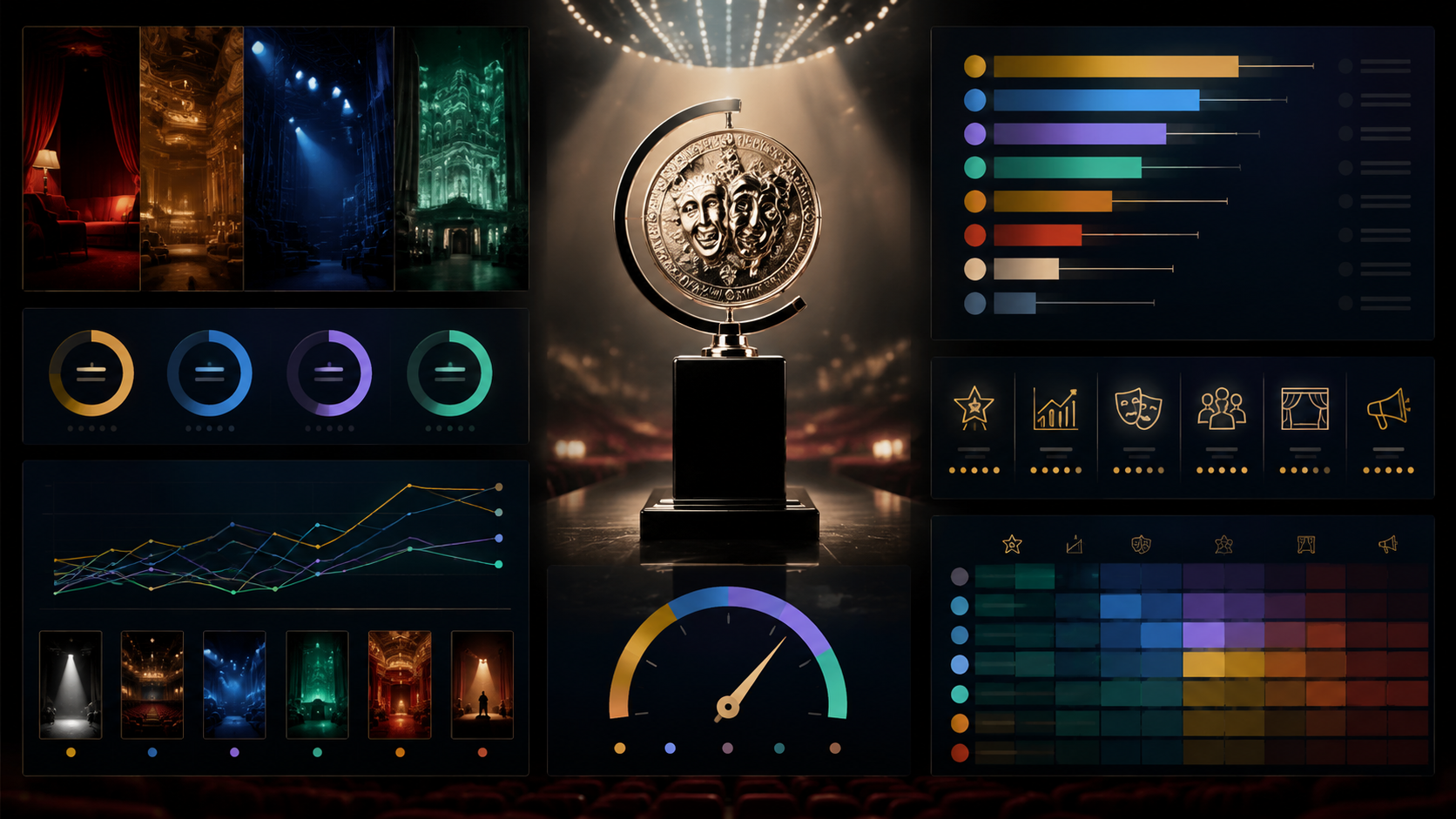 Tony Awards predictions category flow infographic