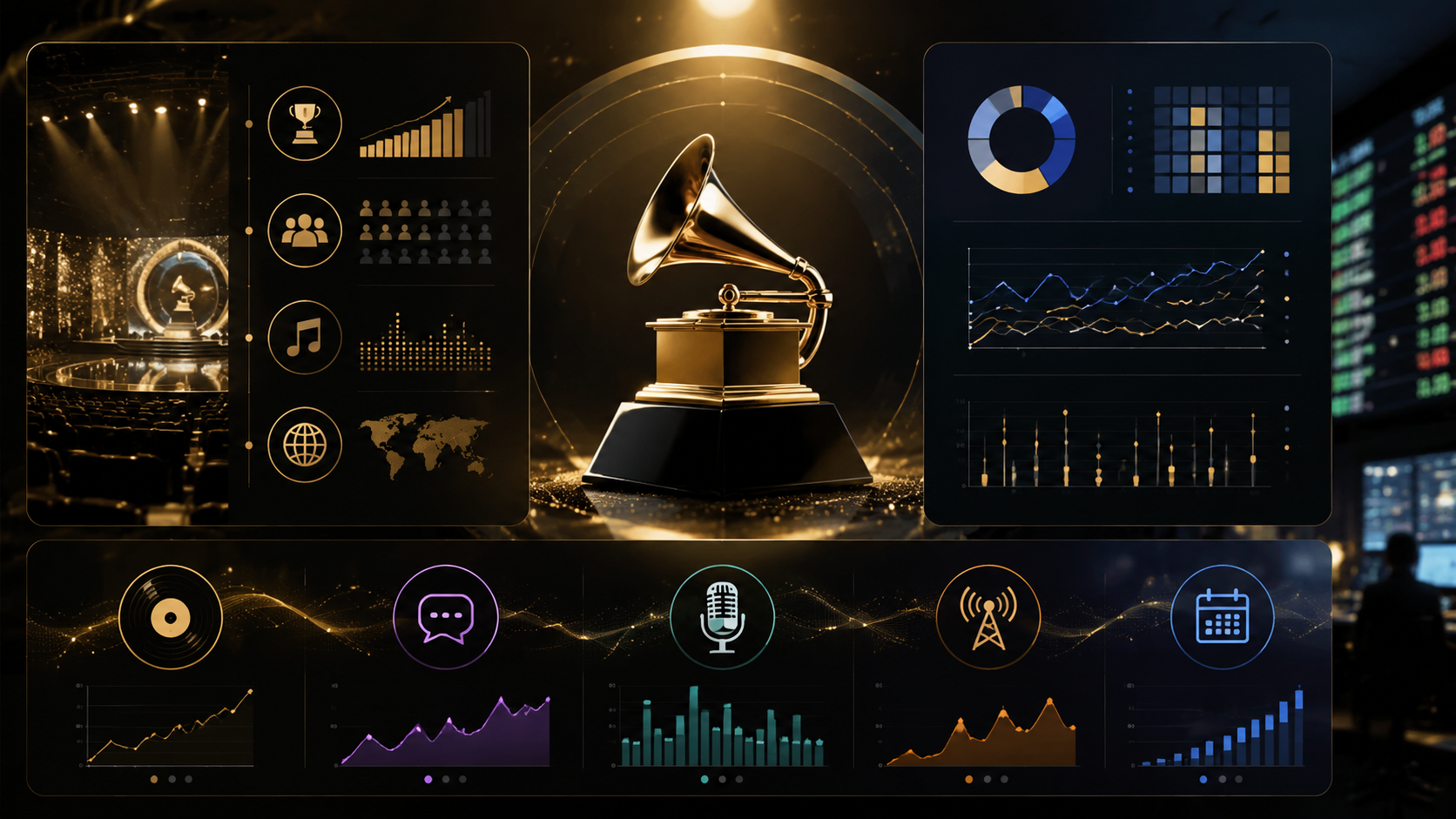 Grammys predictions signal stack infographic