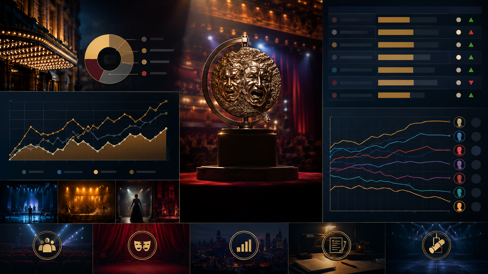 Tony Awards odds signal stack infographic