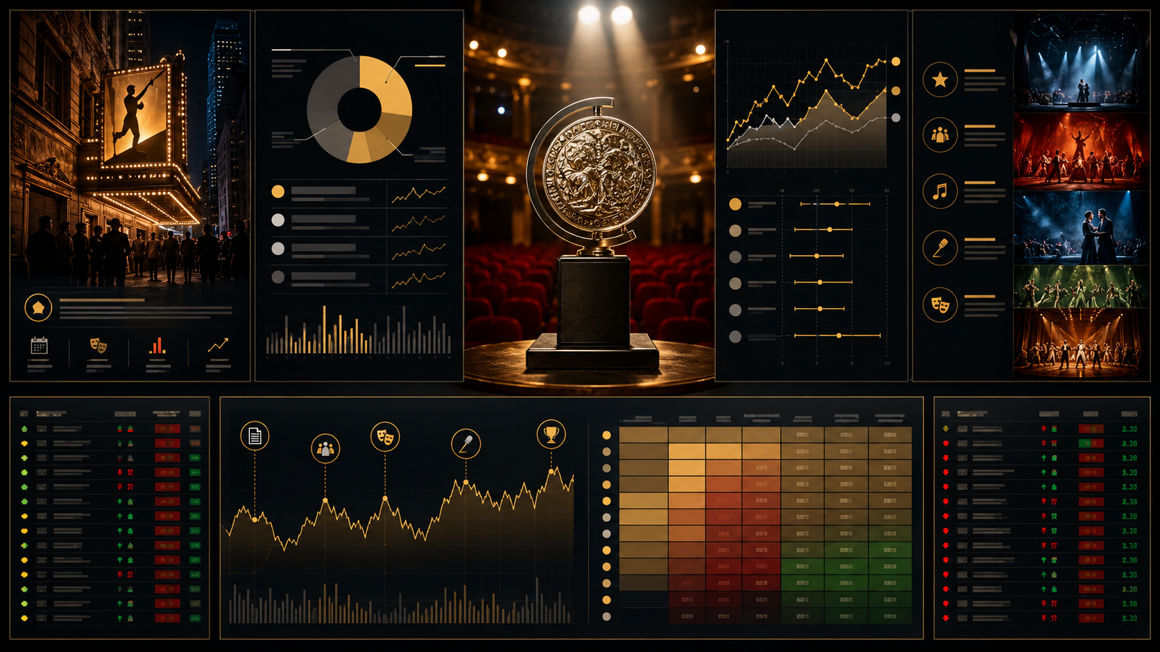 Tony Awards odds catalyst calendar infographic